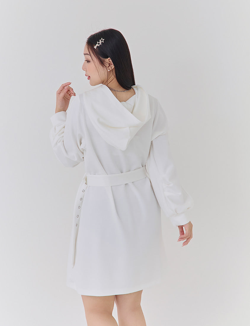 Shiny Girl Embroidered Plus Size Cloud Cotton Dress (With Belt)