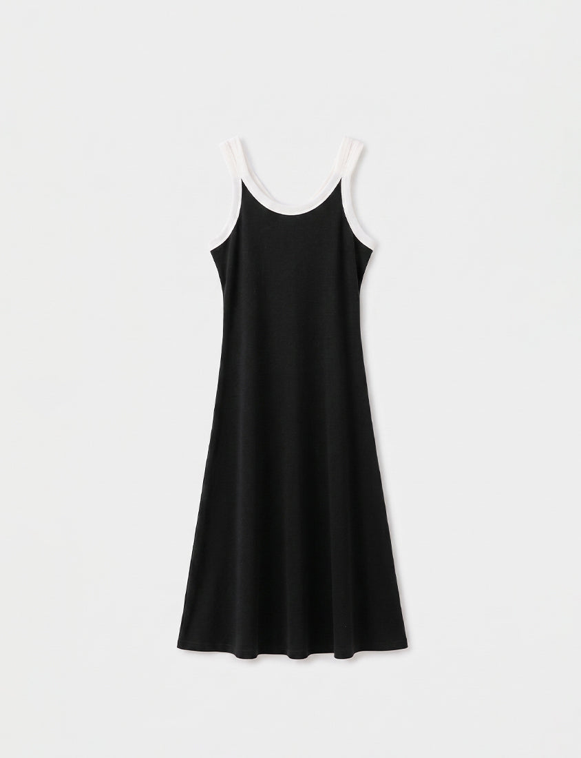 Lyocell Cloud Cotton Open-Back Short Sleeve Maxi Dress