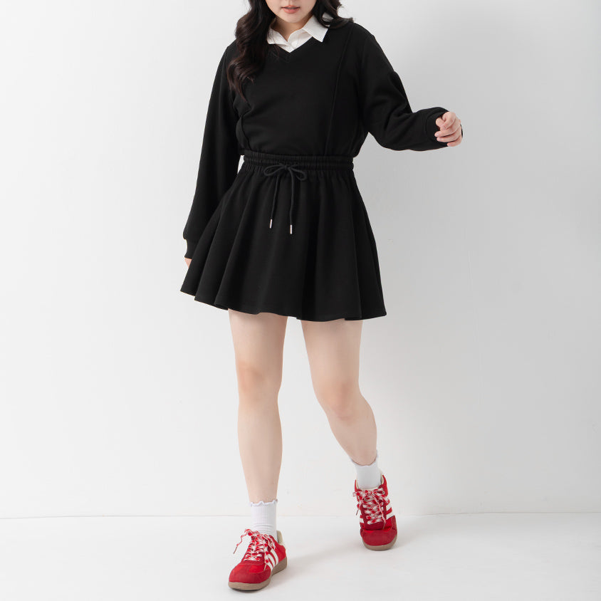 QQ Yogurt Touch Cotton Comfy A-Line Plus Size Mini Skirt