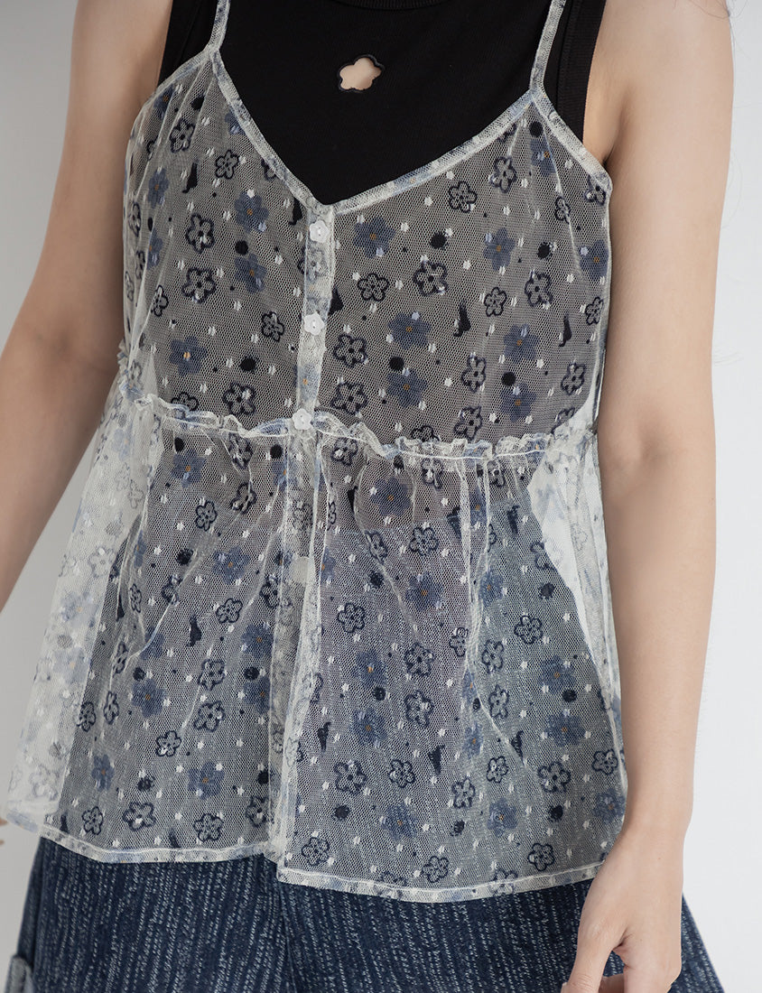 Pop Art Floral Adjustable Plus Size Layering Vest