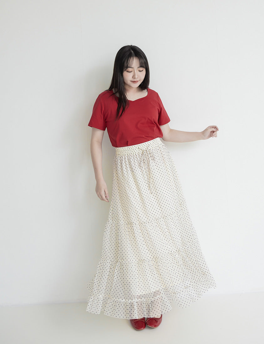 Upgraded 2.0! Sweetheart Neckline Plus Size Slim Tee