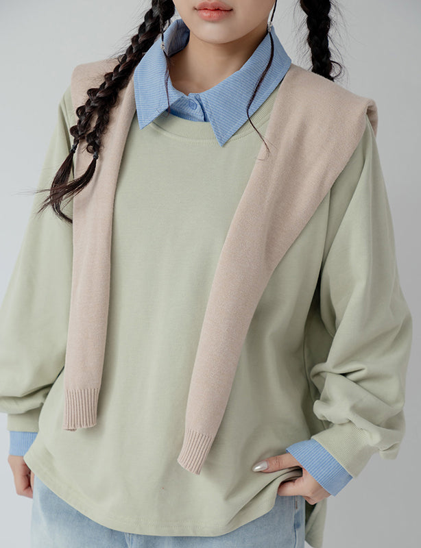 Oversized Cotton Slit Plus Size Sweatshirt (Unisex)
