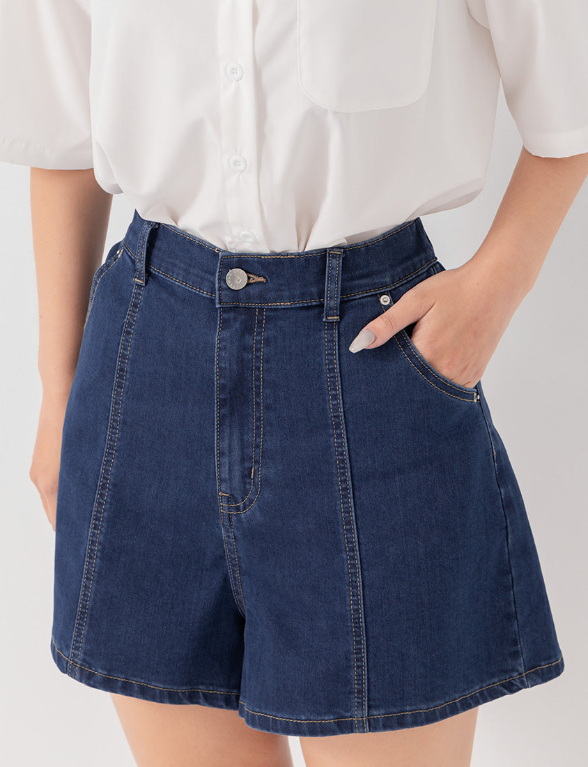 Pear-Shaped Friendly! Perfect Fit Slim Fit A-Line Plus Size Denim Shorts