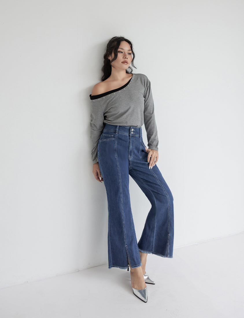 MUA! High Waist Tummy Flattering Supermodel Plus Size Flared Jeans