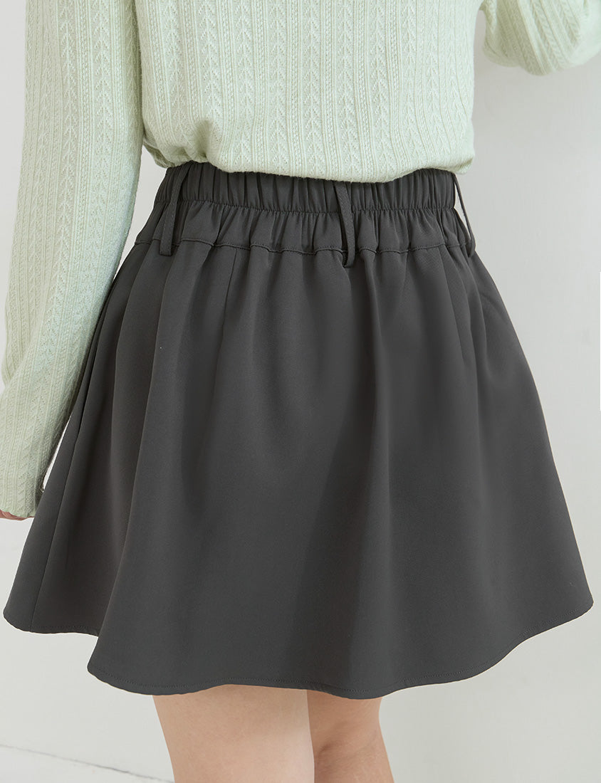 Slimming A-Line Pleated Plus Size Mini Skirt