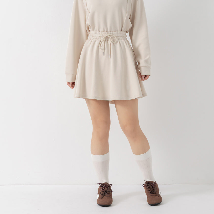 QQ Yogurt Touch Cotton Comfy A-Line Plus Size Mini Skirt
