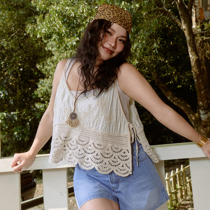 Bohemian Crochet Layering Plus Size Vest