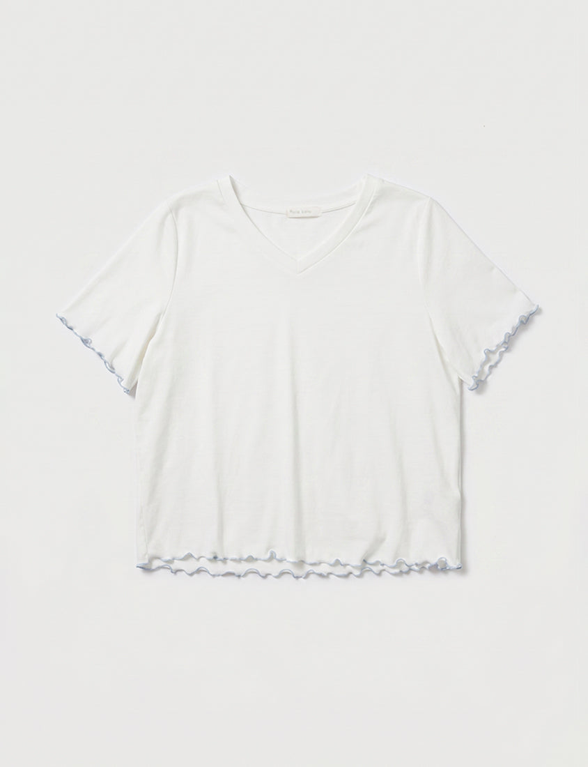 (V Neck) Zero Sweat Mark Cooling Plus Size Tee