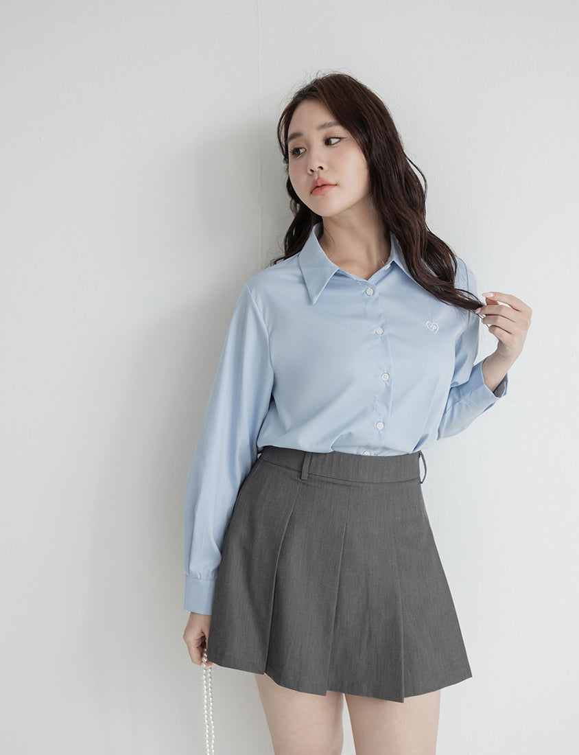 Sweet Preppy Pleated Plus Size Skort