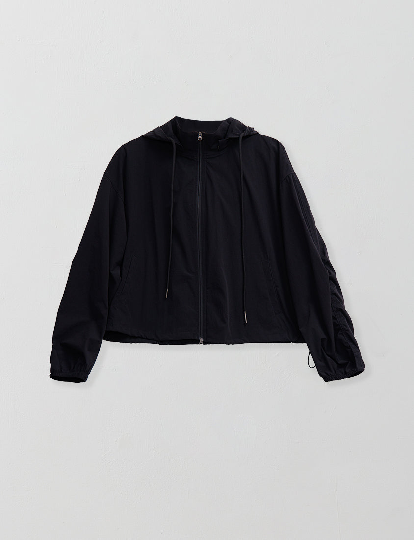 Instant Cooling UV-Protection Cropped Utility Hooded Plus Size Jacket
