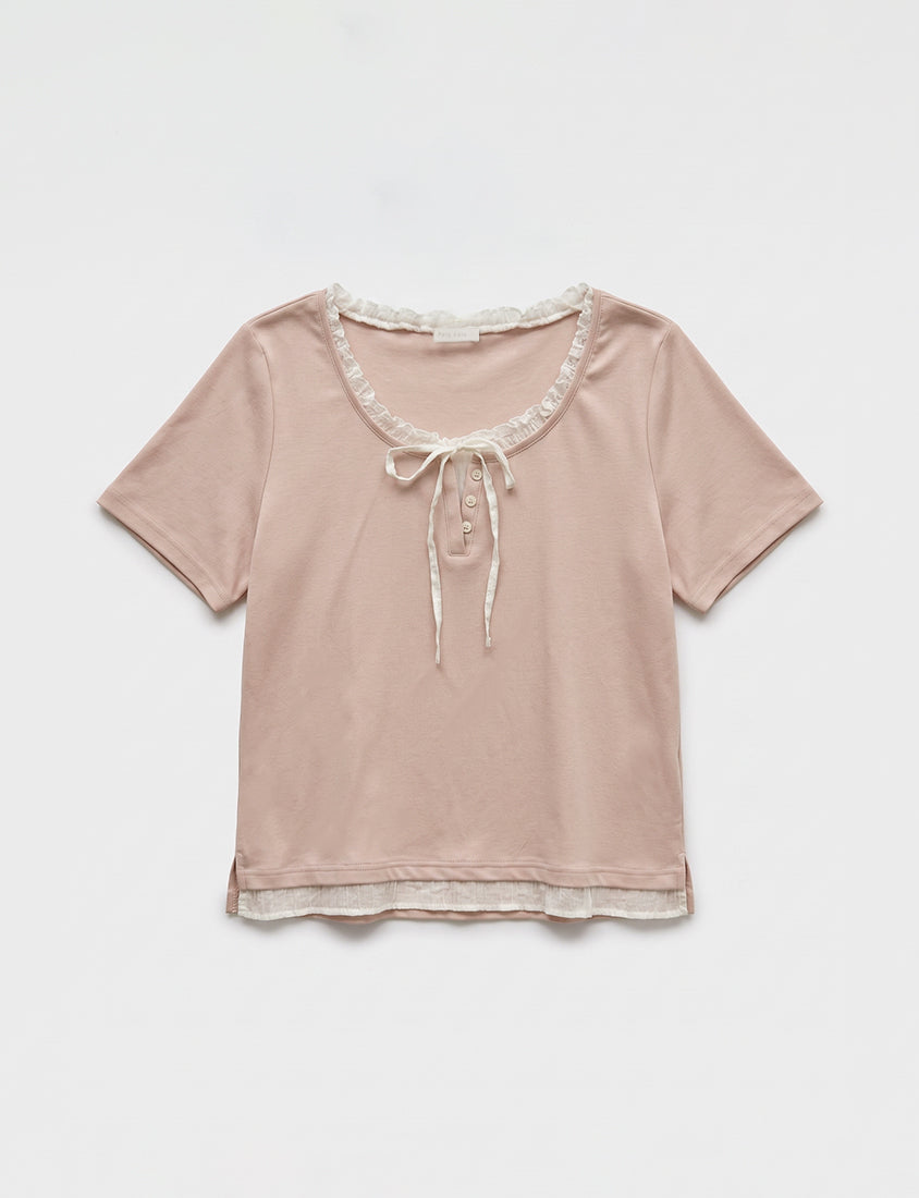Korean Style Layered Faux Two-Piece Plus Size Top