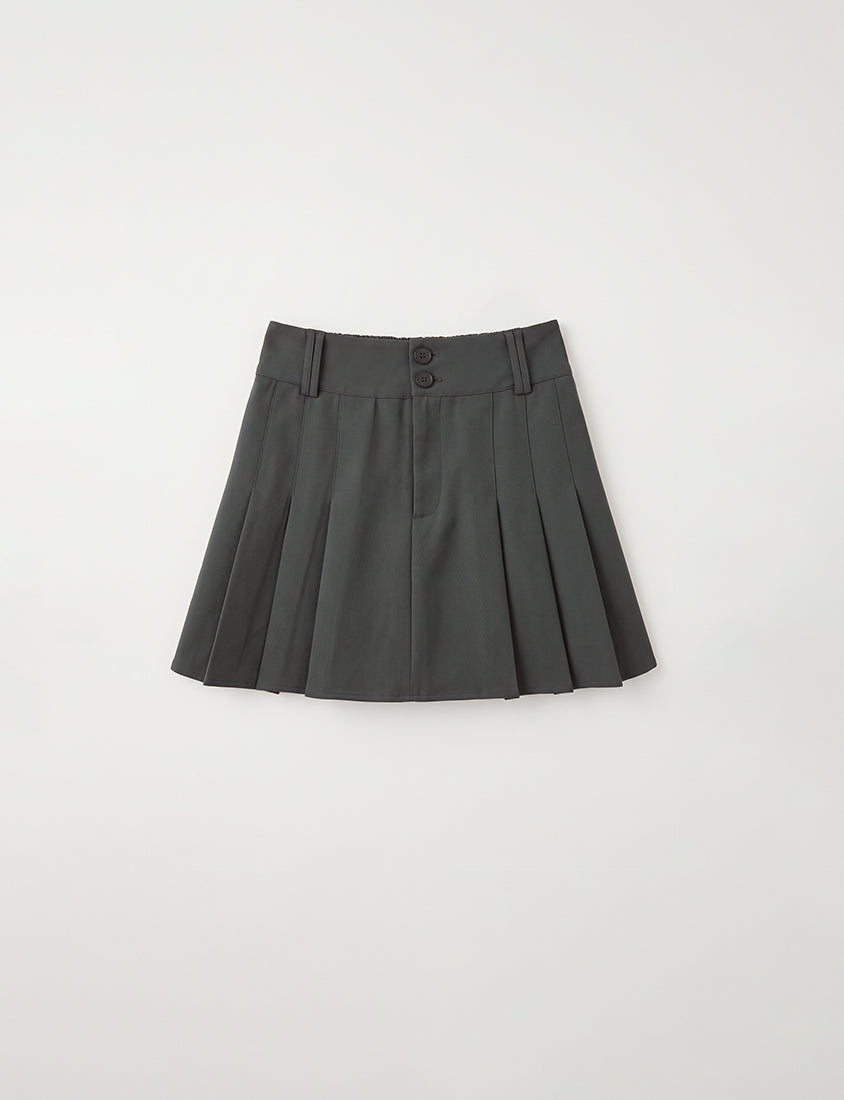 Slimming A-Line Pleated Plus Size Mini Skirt