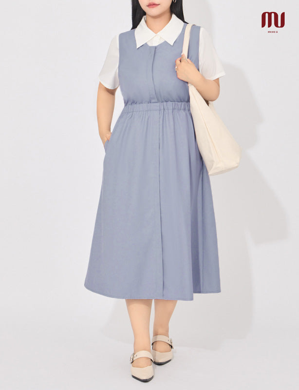 MORE U French-Style Back Cut-Out Plus Size Dress