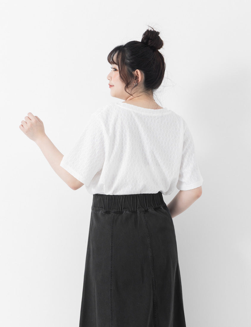 Basic Crinkle Plus Size Crewneck Top
