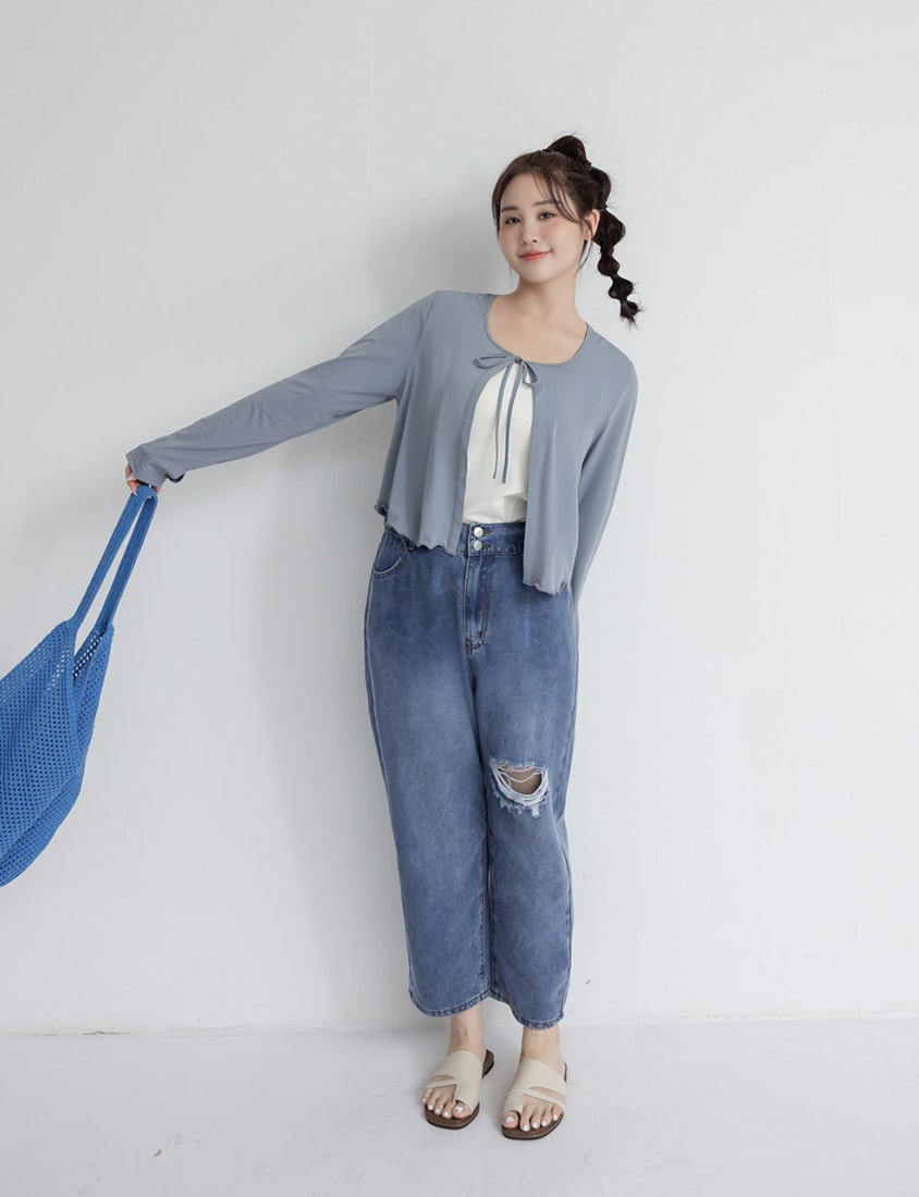 Cooling Lyocell Slimming Plus Size Boyfriend Jeans