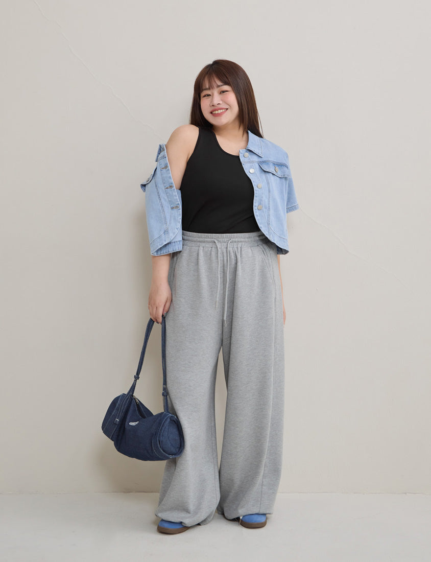 Instant Cool Cloud Cotton Slim Plus Size Curved Pants