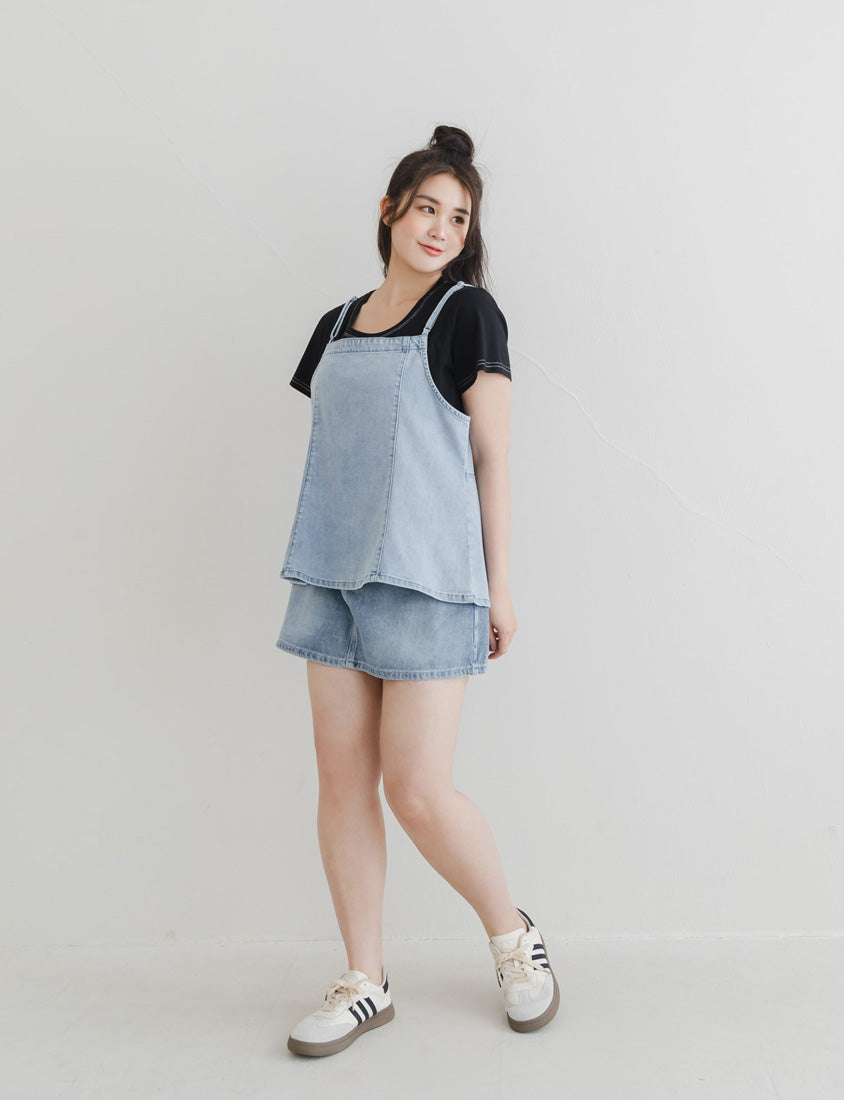 Reversible Silky Denim Plus Size Vest