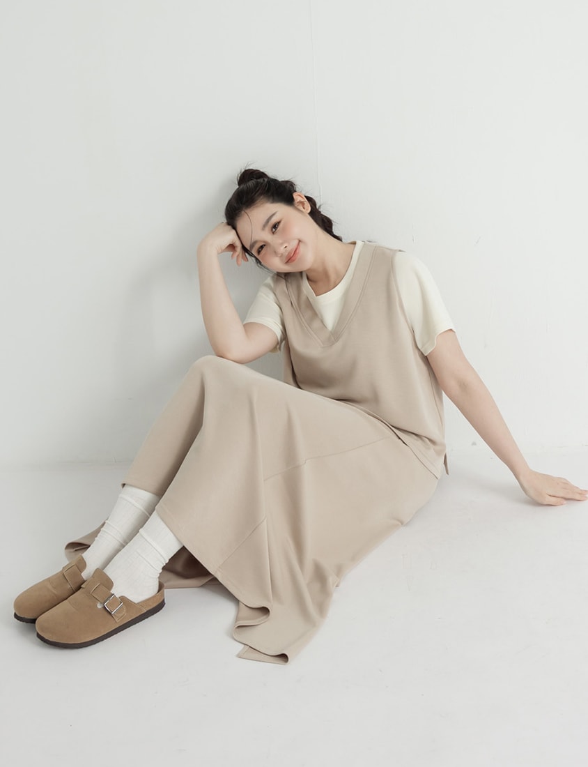 Instant Icy Cooling Cloud Cotton Faux Two Piece Plus Size Tee