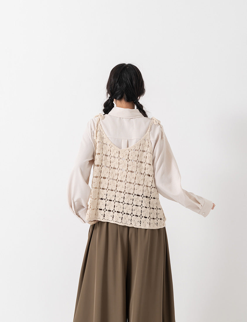 Japanese-Inspired Crochet Grid Plus Size Vest