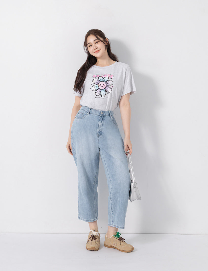 Standard Perfect Fit Slim Straight Cropped Plus Size Jeans