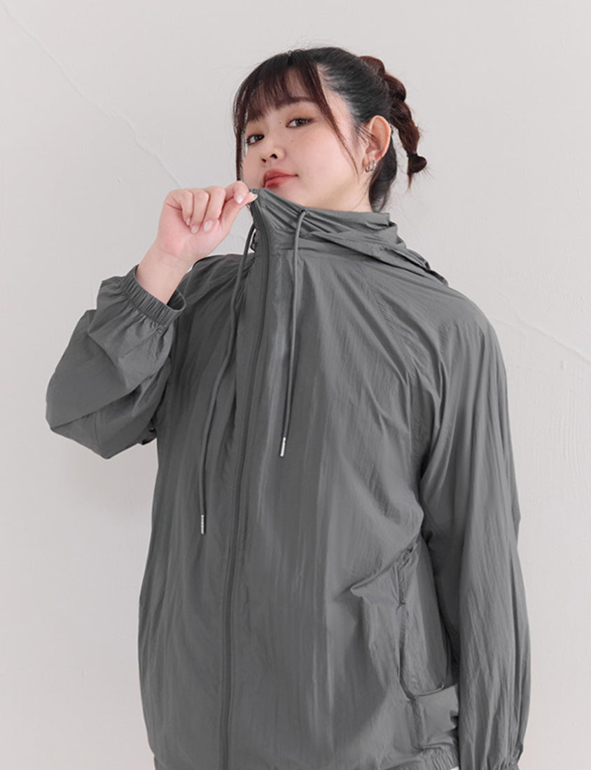 Instant Cooling UV-Protection Oversized Hooded Plus Size Jacket