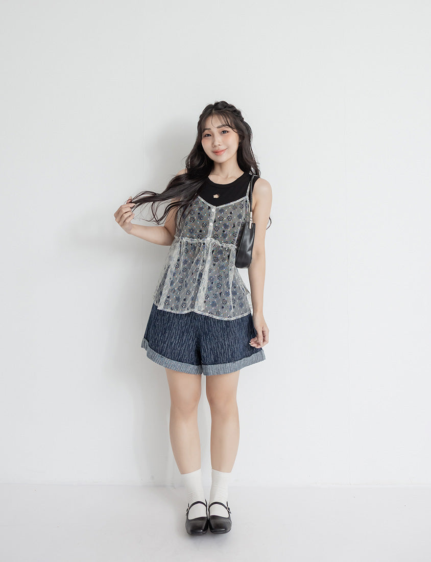Pop Art Floral Adjustable Plus Size Layering Vest