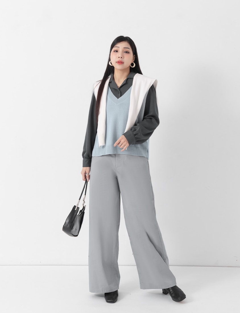MISS. Soft Tencel Silky Wool Plus Size Knit Vest
