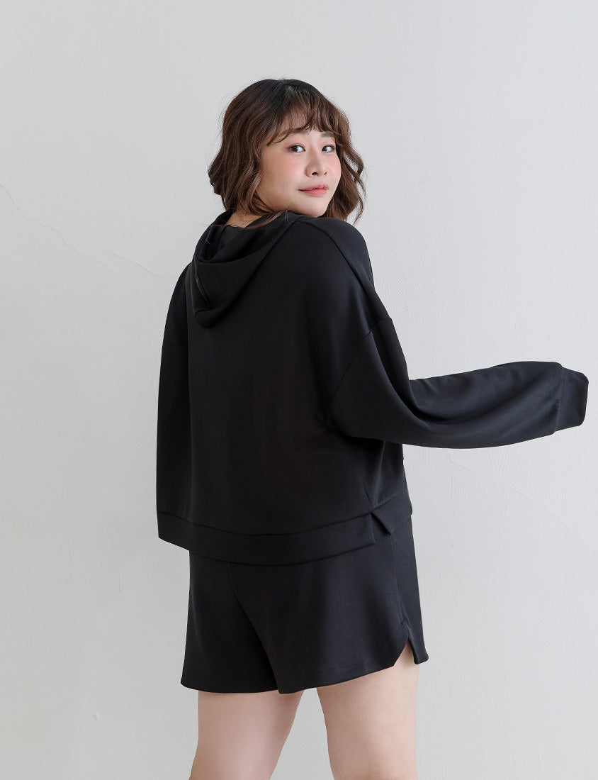 Cloud Cotton Multi-Color Cropped Plus Size Hoodie