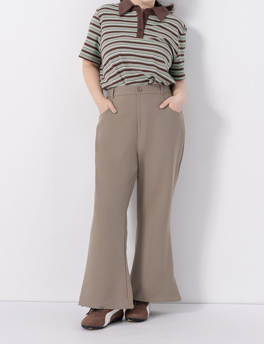 Perfect Proportion Slim Fit Plus Size Flared Trousers (Short)