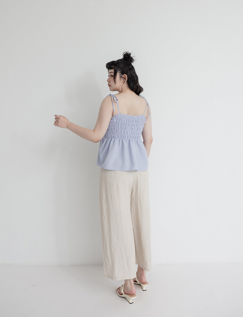 Cute Stretch Crinkled Tie Front Plus Size Layering Cami Vest