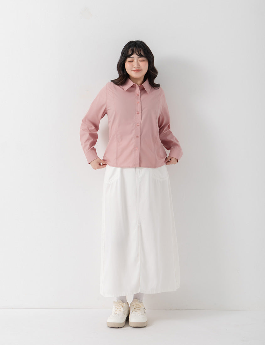 Apple-Shaped Friendly! Perfect Fit Seamed Versatile Plus Size Shirt