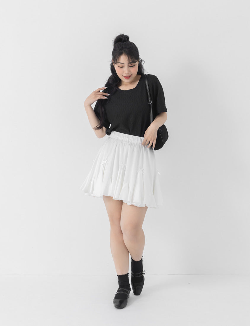 Basic Crinkle Plus Size Crewneck Top