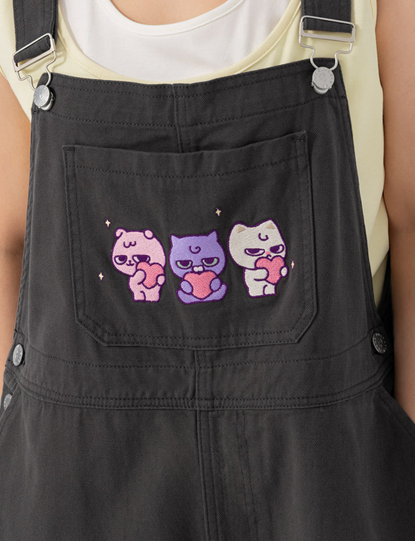 Poly Lulu x UGLY MEWS Collab Plus Size Overall Shorts