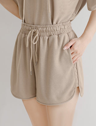 MISS. Casual Slit Drawstring Plus Size Shorts