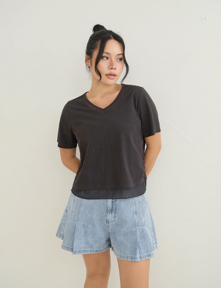 Silky Cool Sorona Mesh Panel Plus Size Tee