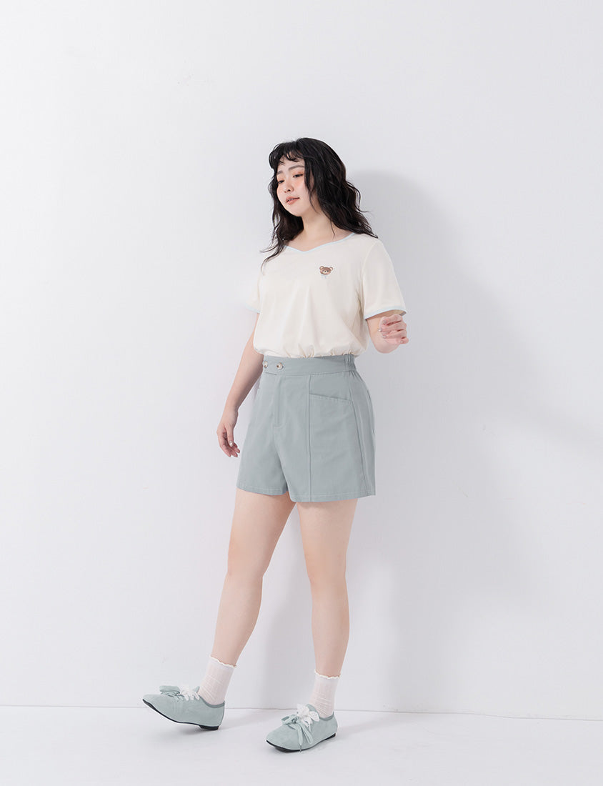 Cool Touch Lyocell Contrast Stitch Plus Size Shorts