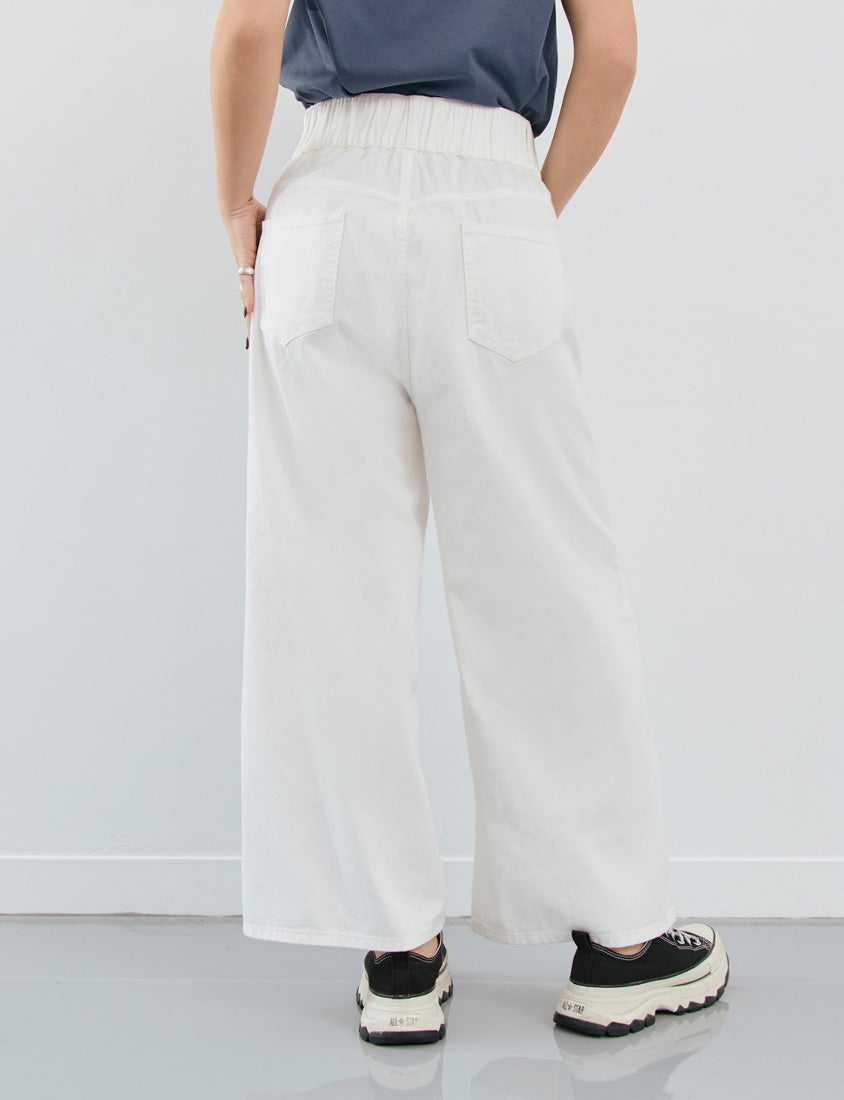 Standard Perfect Fit Twill Cotton Plus Size Wide Pants