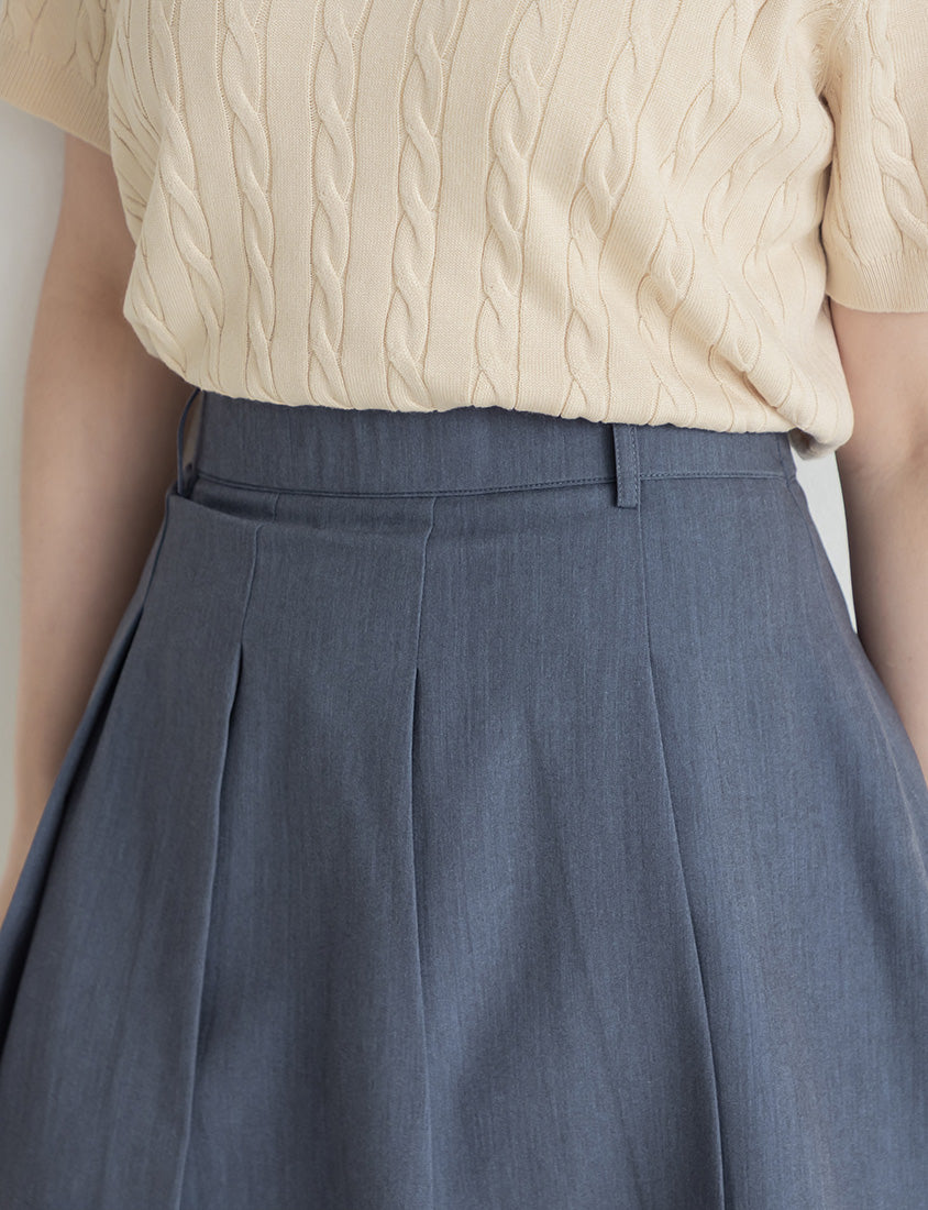Sweet Preppy Pleated Plus Size Skort
