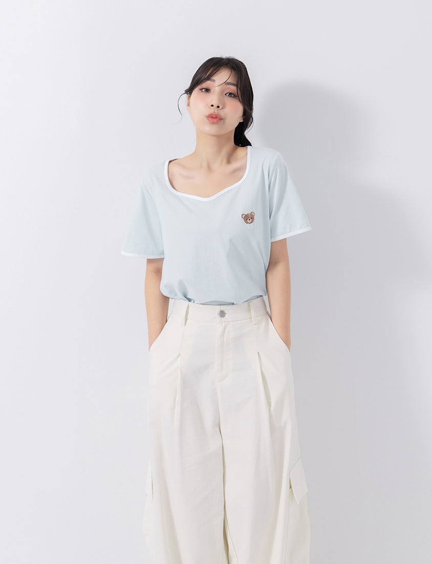 Instant Cooling Sorona Teddy Embroidered Plus Size Tee