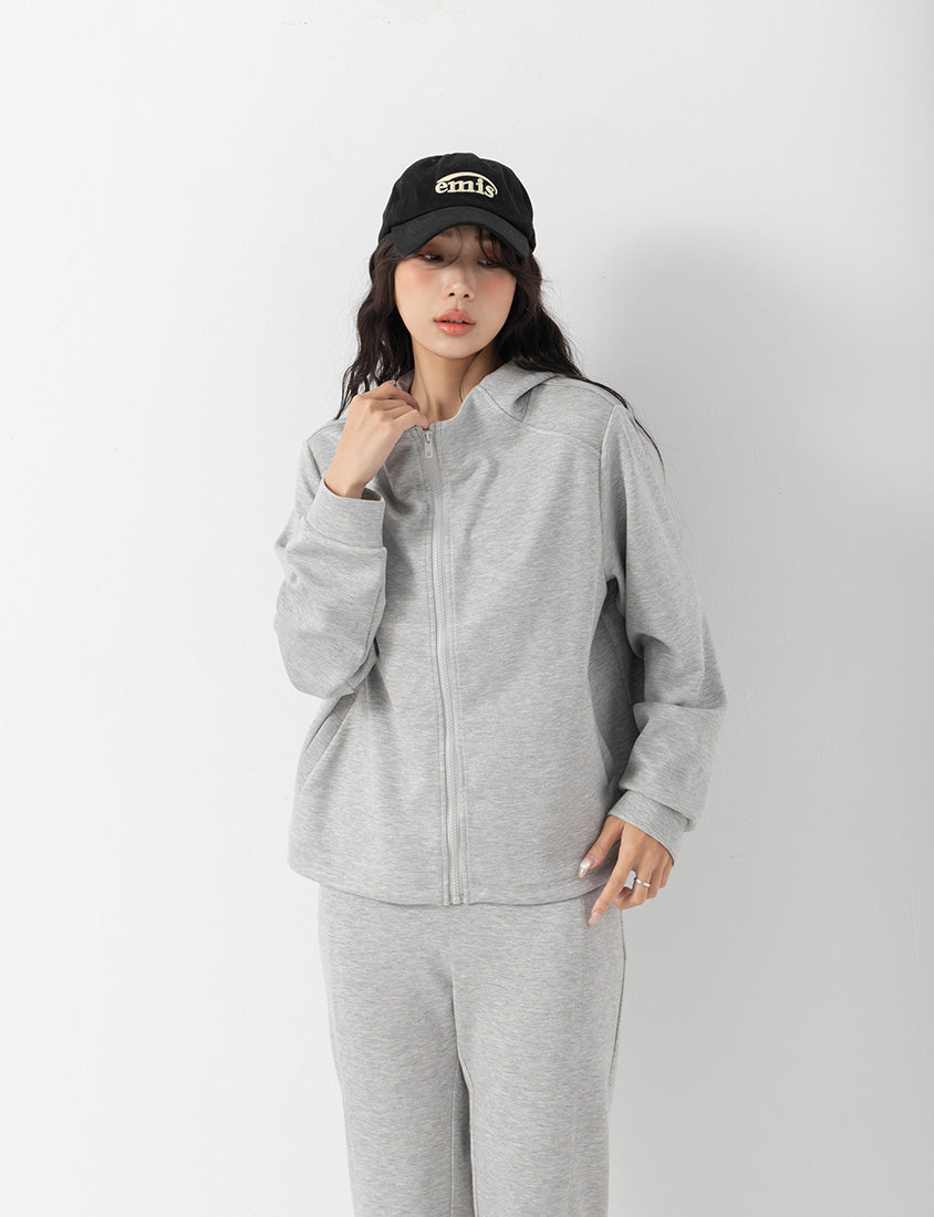 QQ Yogurt Touch Cotton Relaxed Fit Hoodie Plus Size Jacket