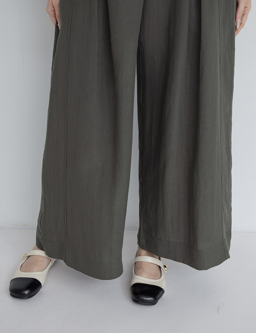 MISS. Tencel Linen Cropped Plus Size Tailored Pants