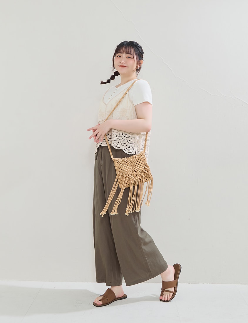 Lightweight Linen-Blend Plus Size Drawstring Pants