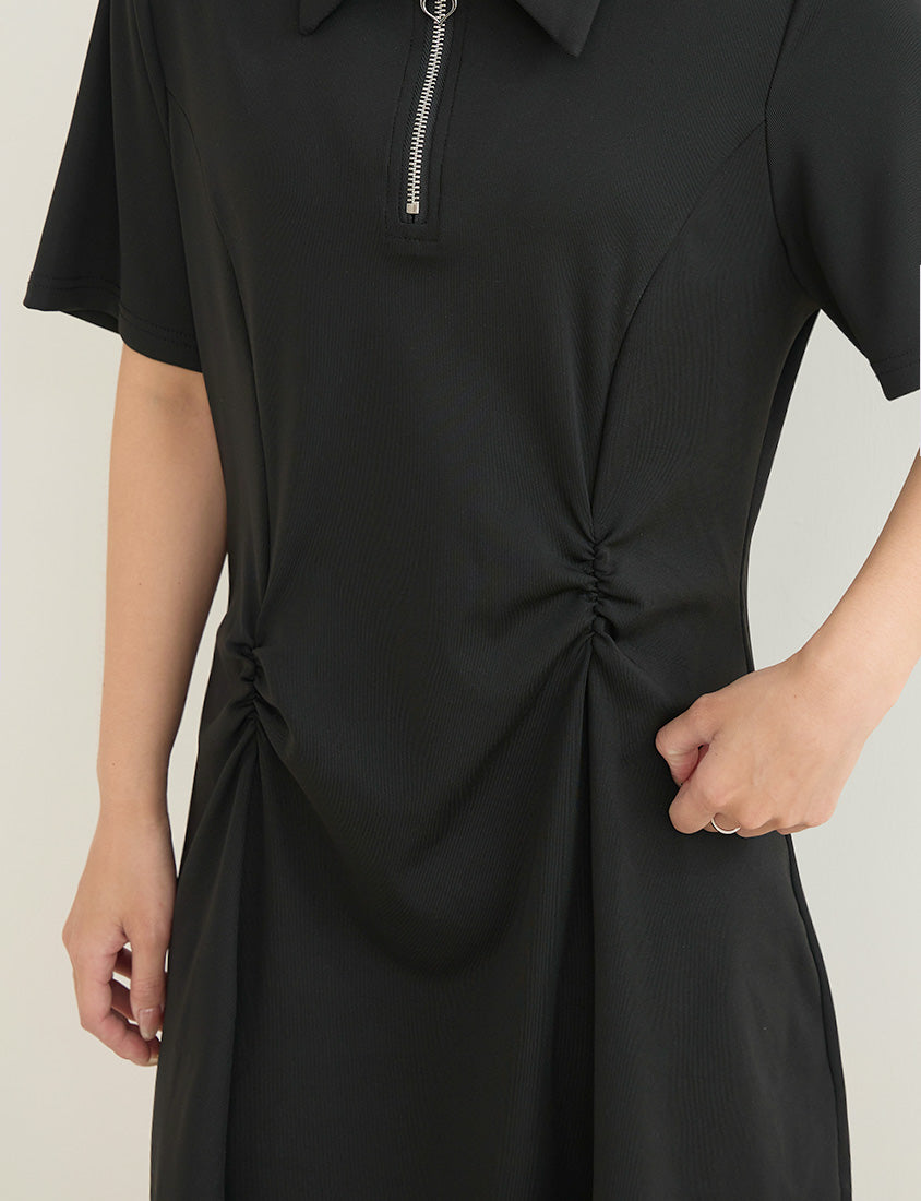 Waist-Defining Stretch Ribbed Plus Size Mini Dress