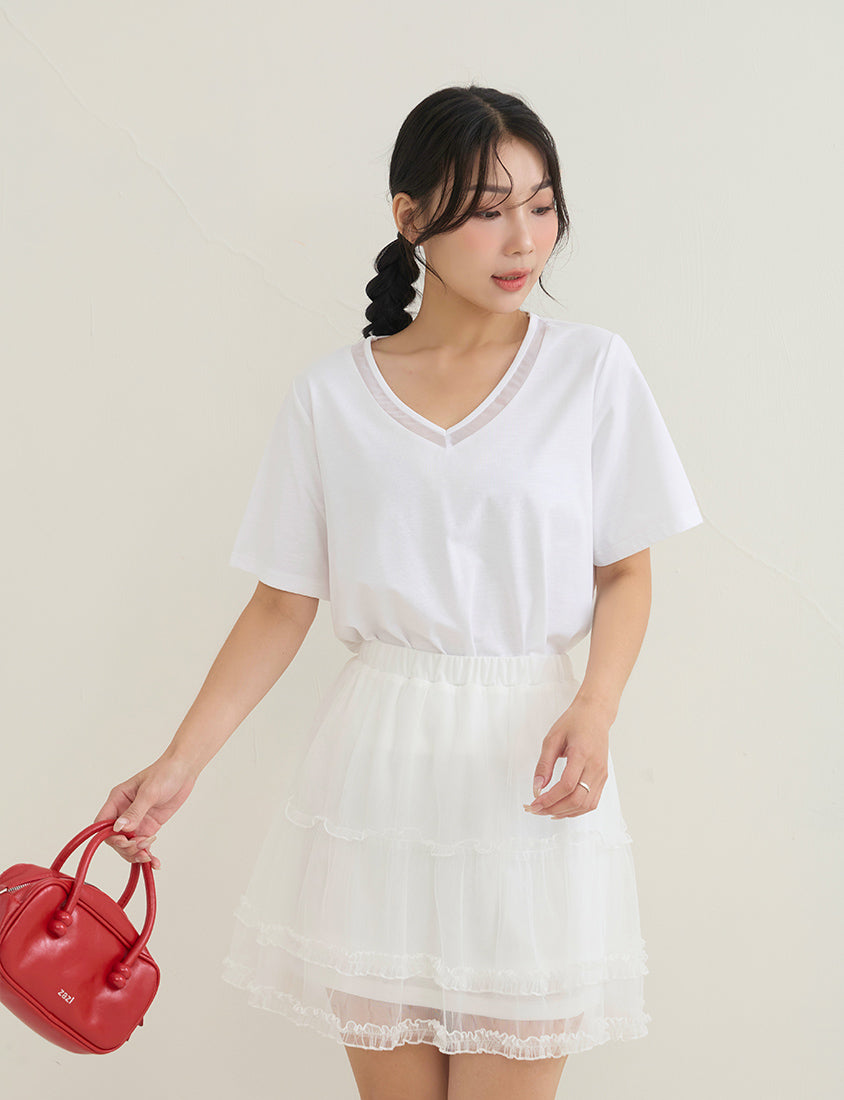 Silky Cool Sorona Mesh Panel Plus Size Tee