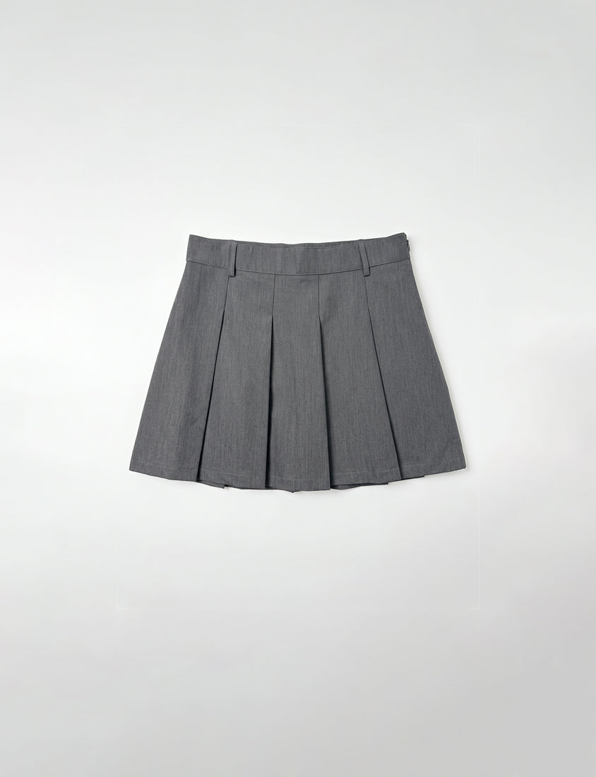Sweet Preppy Pleated Plus Size Skort