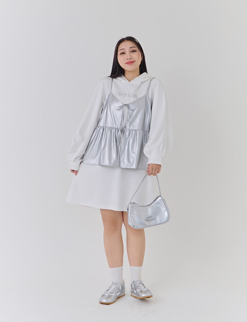 Shiny Girl Embroidered Plus Size Cloud Cotton Dress (With Belt)
