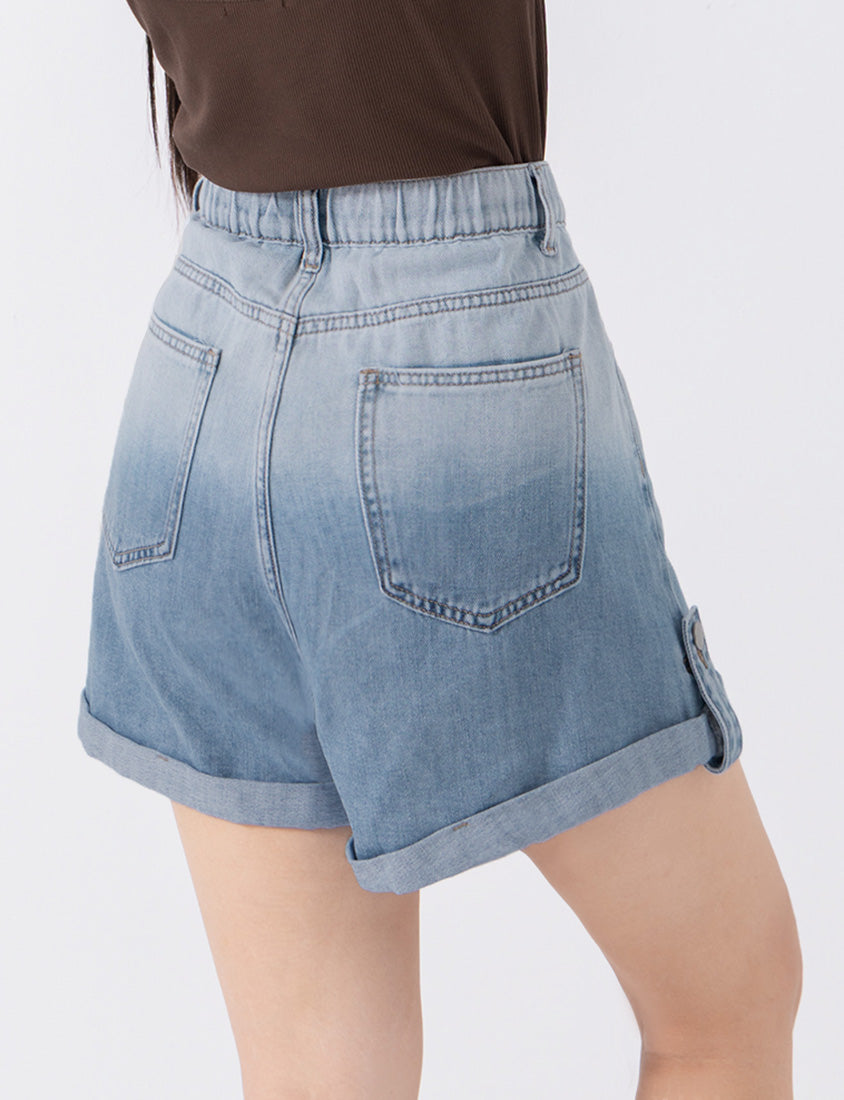 MUA! Gradient Cuffed Denim Plus Size Shorts