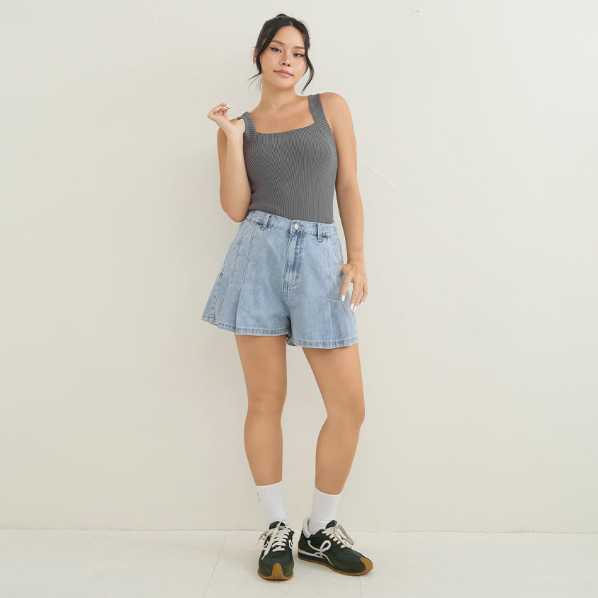 Zero Armpit Bulges Slimming Square Neck Knit Plus Size Tank Top