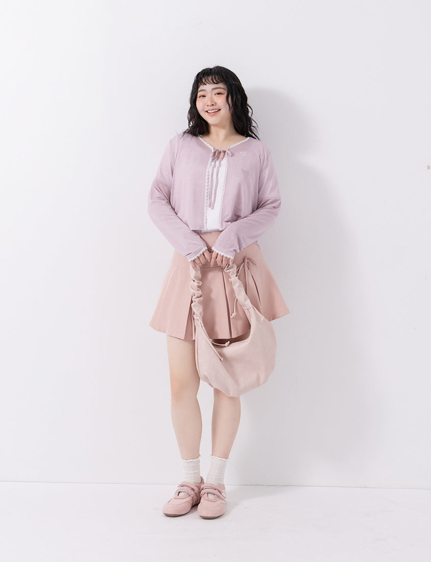 Instant Cooling Lyocell Lace Tie Front Plus Size Cover-Up