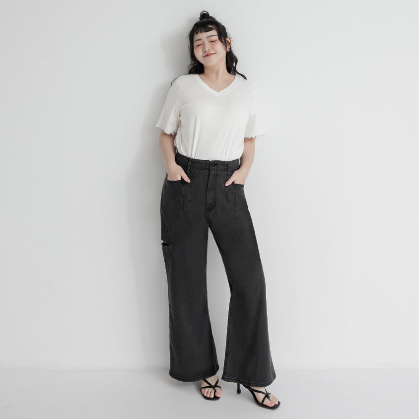 Slim Stitch Distressed Lyocell Denim Plus Size Jeans